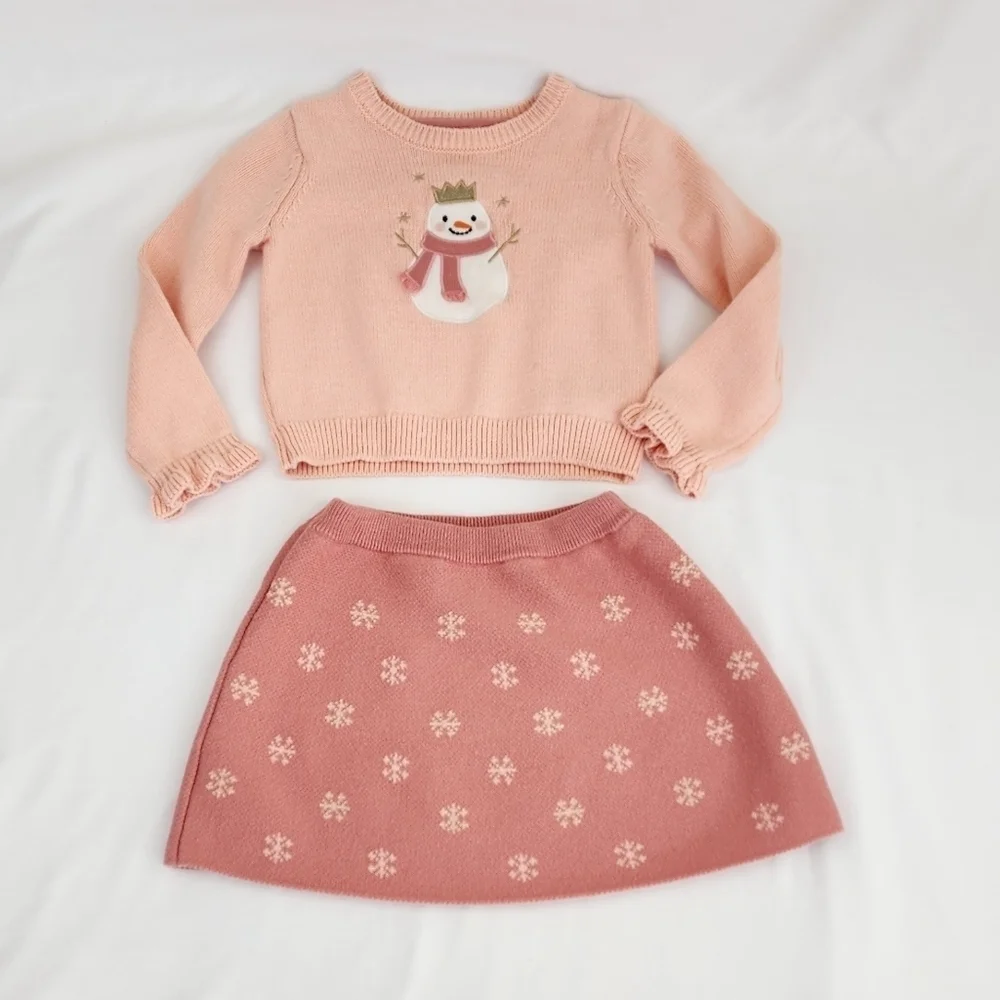 Cynthia Rowley Snowman Sweater and Skirt Set